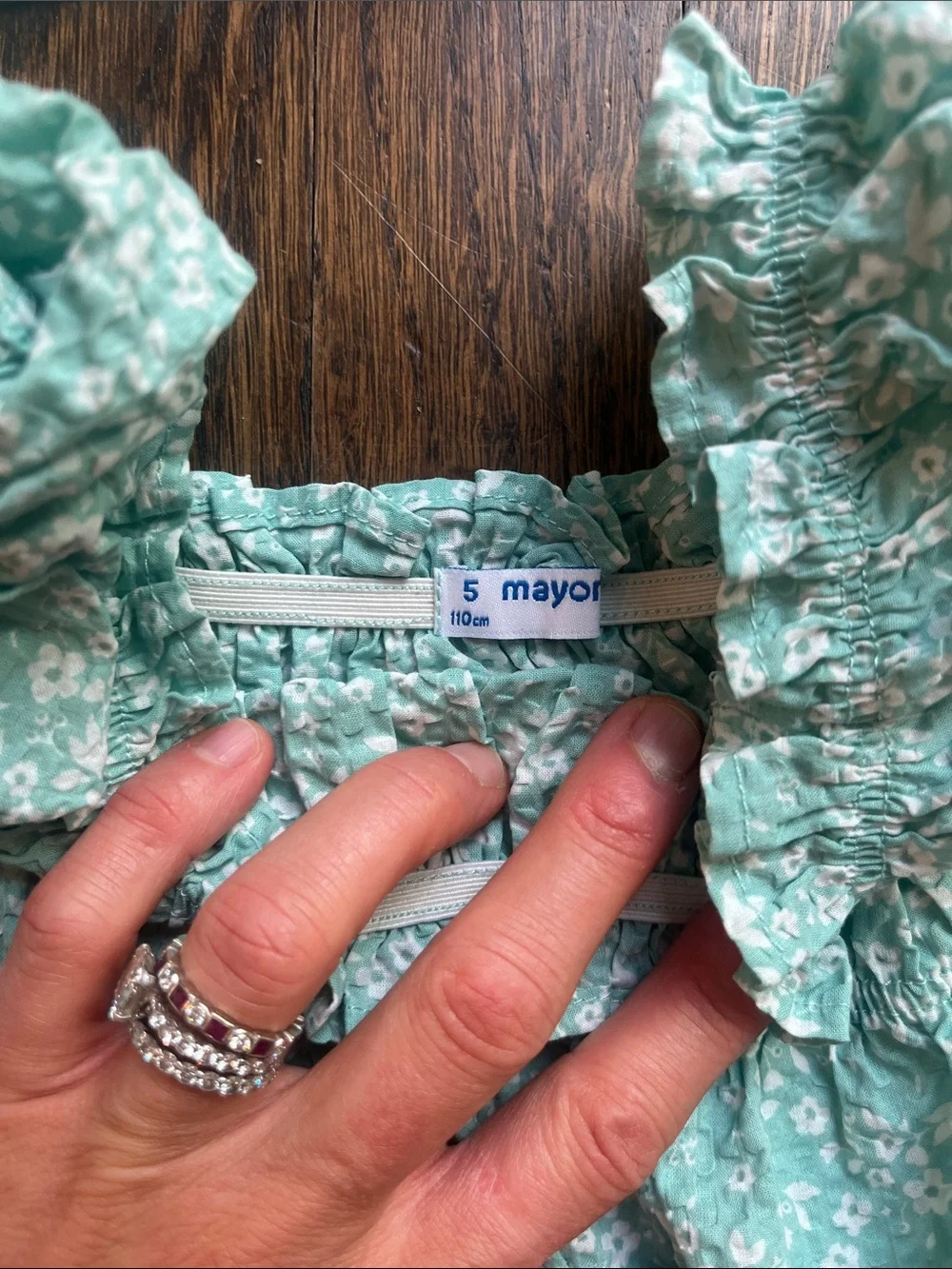 Brand New Mayoral - set of three Girls' light green Floral Smocked Top -